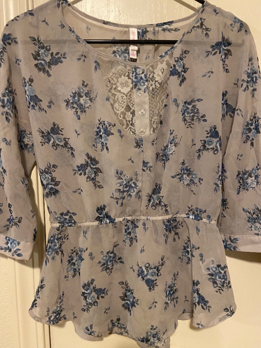 Floral Lace Inset Blouse